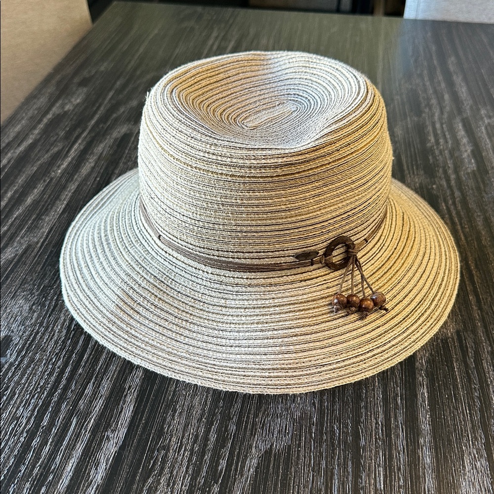 Kooringal Australian Woven Bucket Hat with Pretty Band in Brown, Tan, Beige 58cm